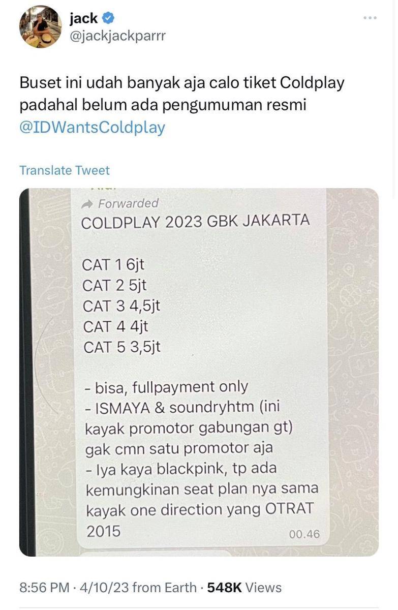 konser Coldplay di Indonesia (twitter.com/@jackjackparrr)