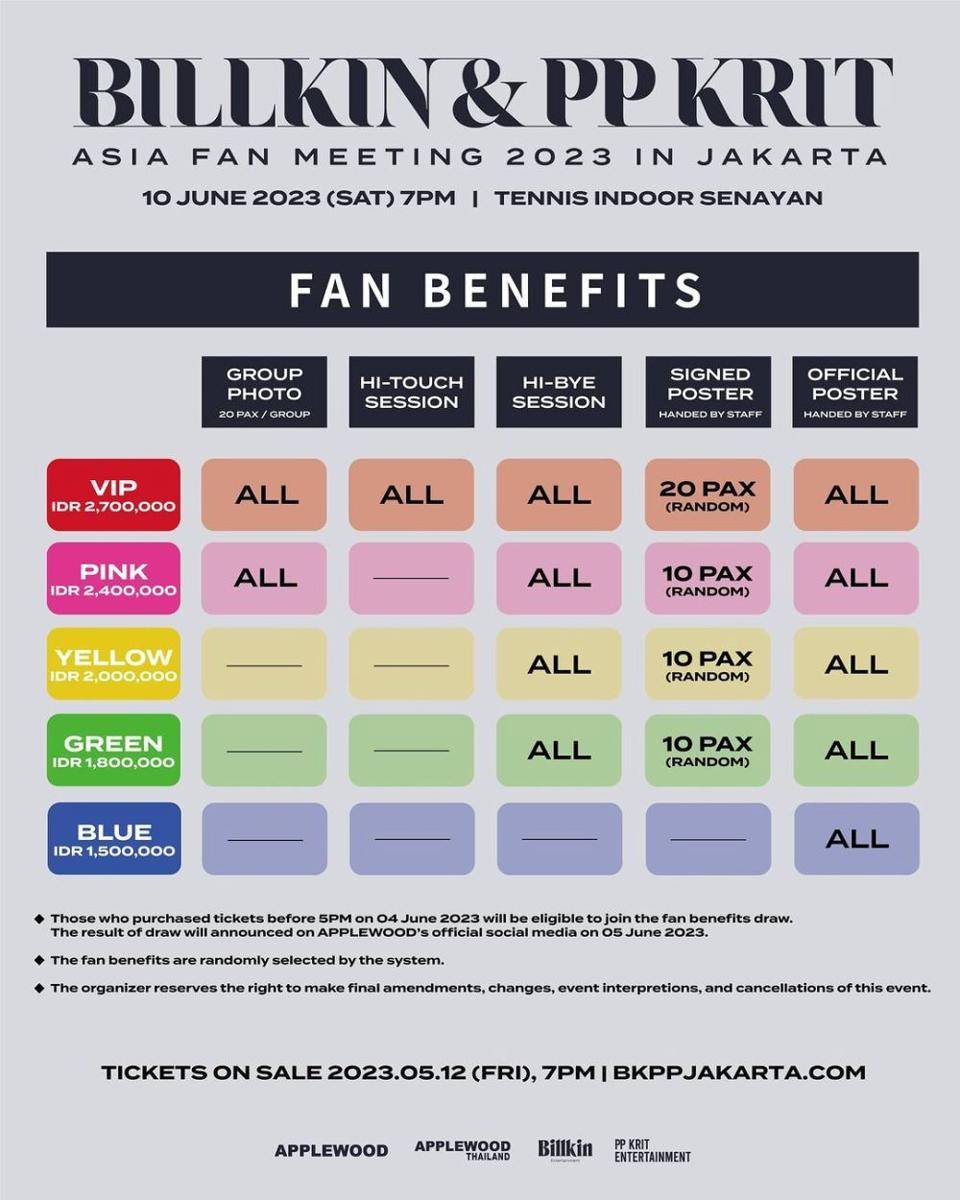 fan meeting Billkin dan PP Krit di Jakara (instagram.com/applewood_official)