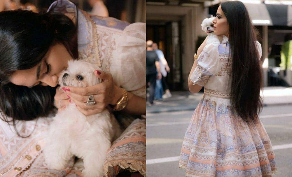 8 Potret Lengket Trishala Dutt dan Anjing Kesayangannya