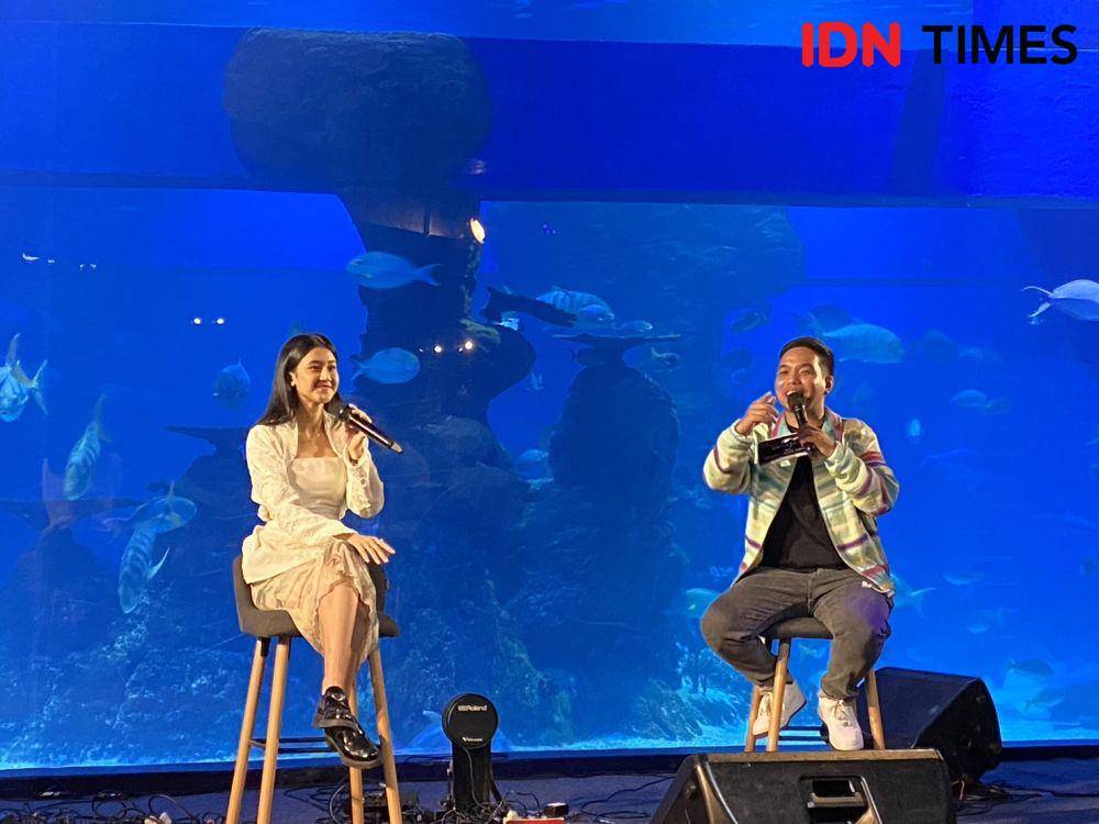 Kesya Levronka dalam konferensi pers perilisan album perdananya (dok.IDN Times/Stephanie Risyana)