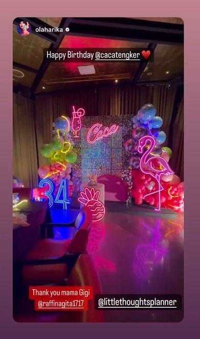 potret kejutan ulang tahun Caca Tengker (instagram.com/raffinagita1717)