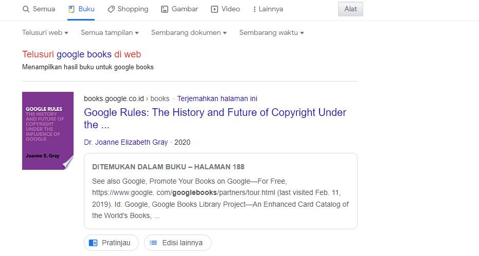 Tampilan Google Buku (dok. Google Books)