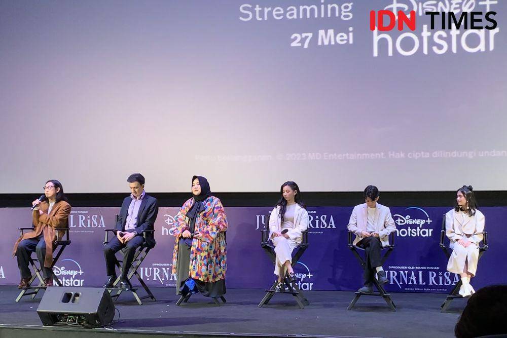konferensi pers Jurnal Risa pada Jumat (12/5/2023) (IDN Times/Rafifa Shabira)