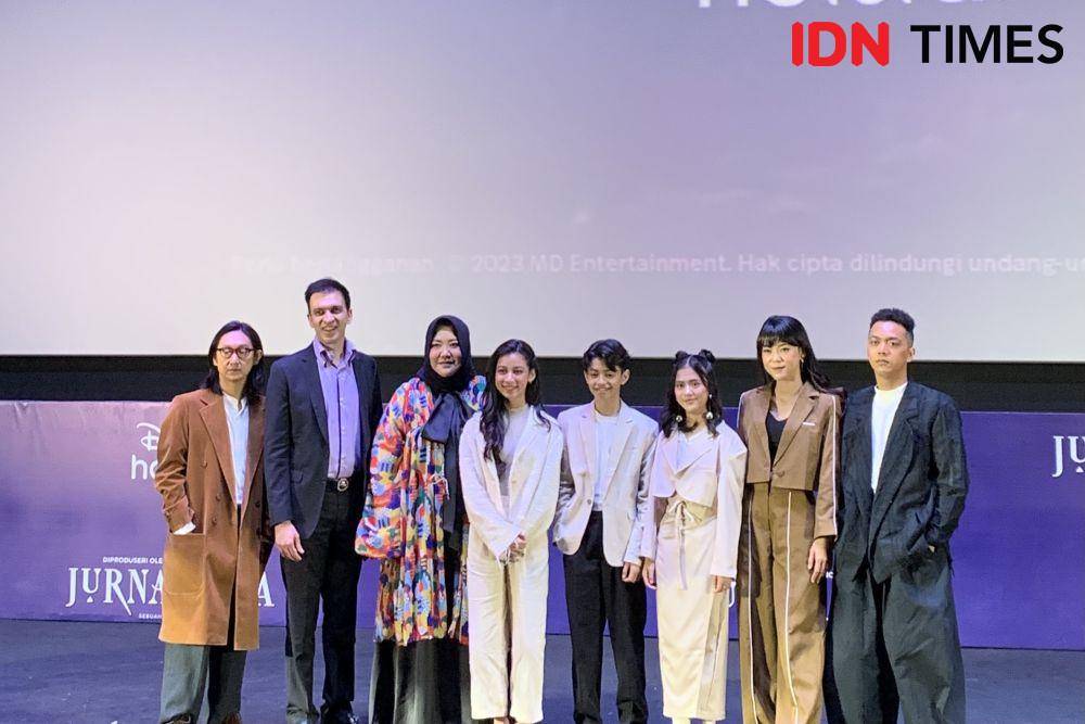 konferensi pers Jurnal Risa pada Jumat (12/5/2023) (IDN Times/Rafifa Shabira)