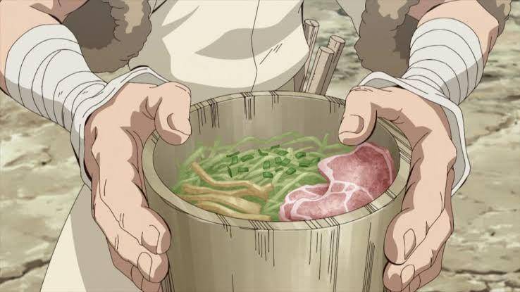 Senku memasak ramen. (dok. TMS Entertainment/Dr. Stone)