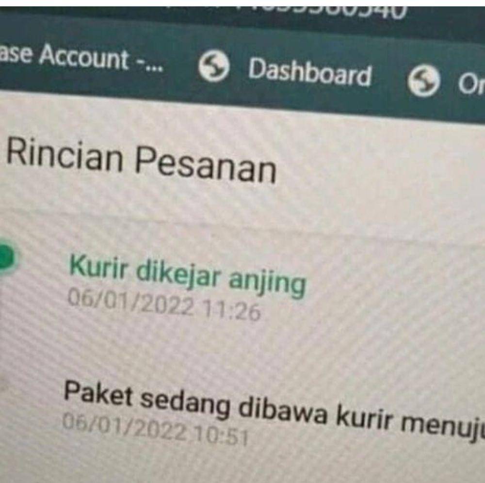 unggahan riwayat pesanan belanja online (instagram.com/verell._)