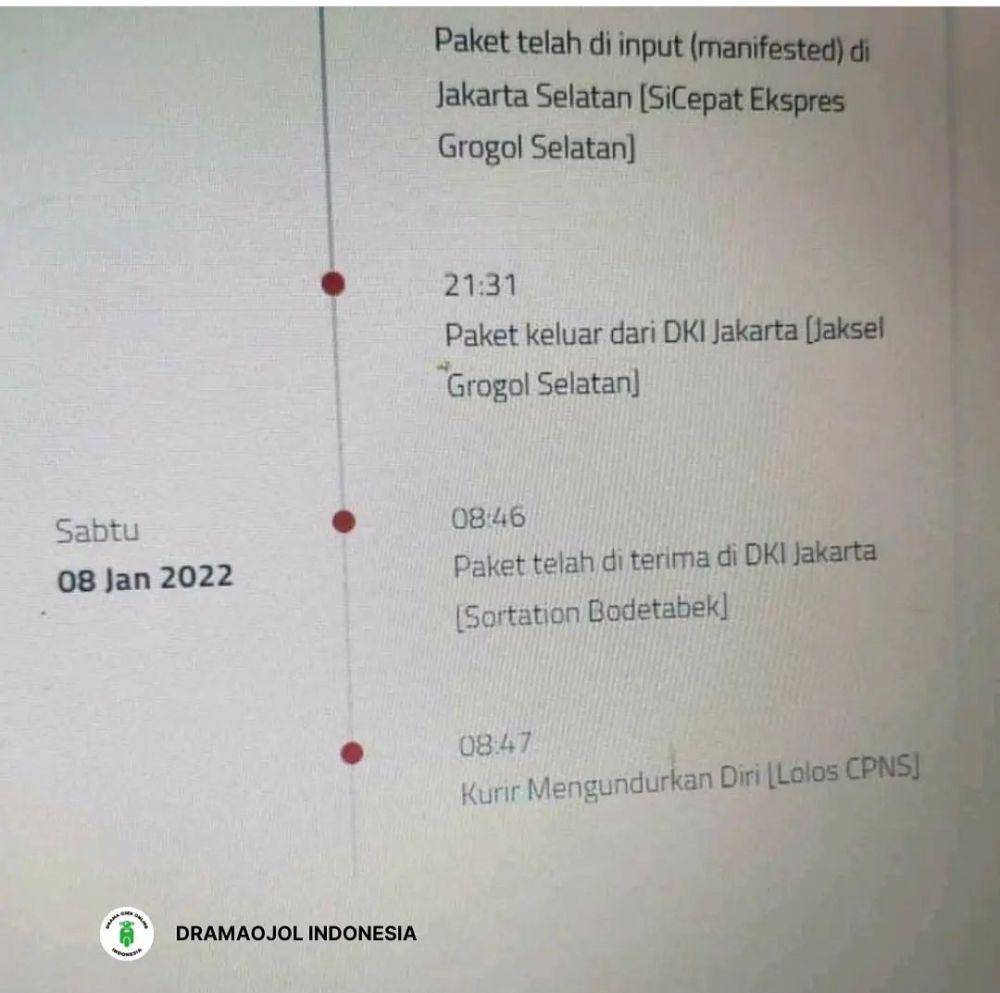 unggahan riwayat pesanan belanja online (instagram.com/dramaojol.id)