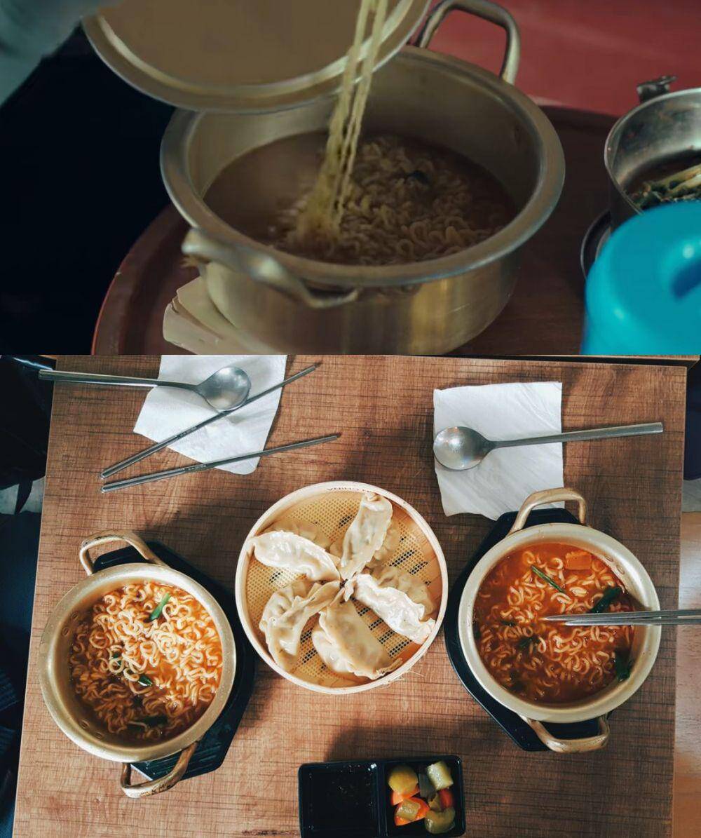 ramyeon di drama The Good Bad Mother (dok. JTBC/The Good Bad Mother) | ilustrasi ramyeon dan mandu (unsplash.com/Edanur Ağaç)