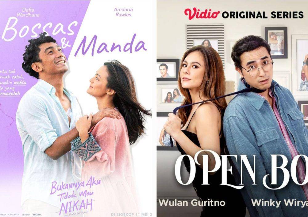 kolase poster film Bukannya Aku Tidak Mau Nikah dan series Open BO (doc. Maxima Pictures dan Amadeus Sinemagna/Bukannya Aku Tidak Mau Nikah dan Open BO)