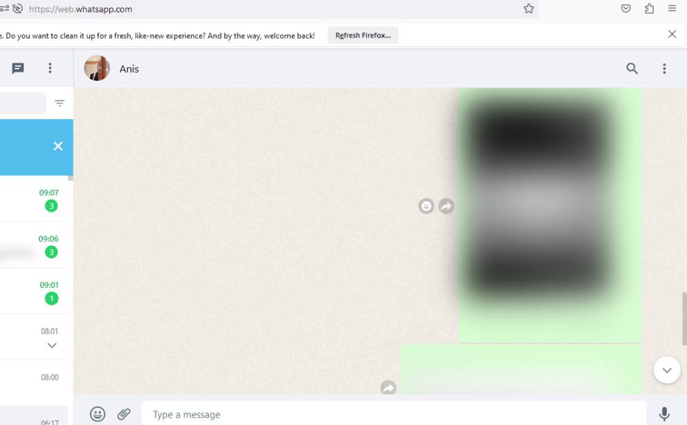 Mozilla WhatsApp Web (dok. Putri Meliana Ariyani)