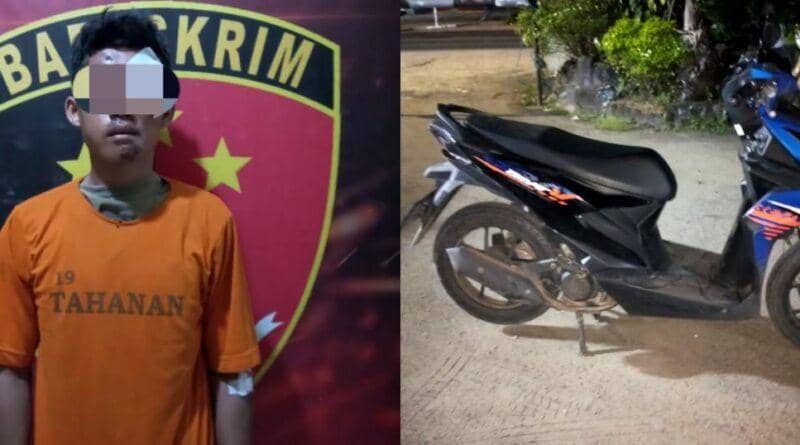 Apes! Terjatuh di Jalan Rusak Pencuri Motor di Lamteng Ditangkap