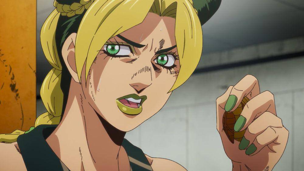 Jolyne Cujoh dari anime JoJo's Bizarre Adventure: Stone Ocean (dok. David Production/JoJo's Bizarre Adventure: Stone Ocean)