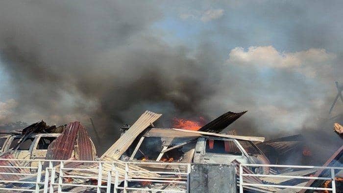 (Bengkel milik warga terbakar di Lahat, belasan mobil ikut hangus) IDN Times/Istimewa