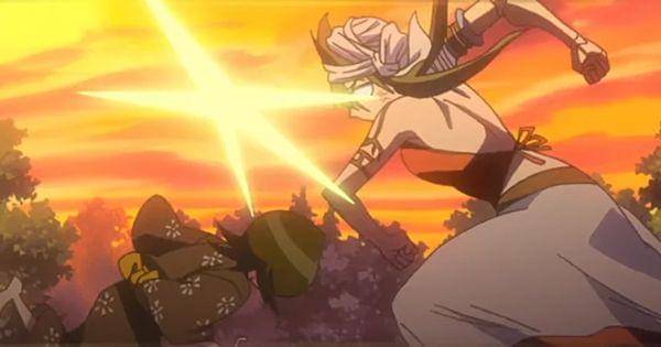 Kukaku memukul Rukia ( Dok. Pierrot / Bleach )