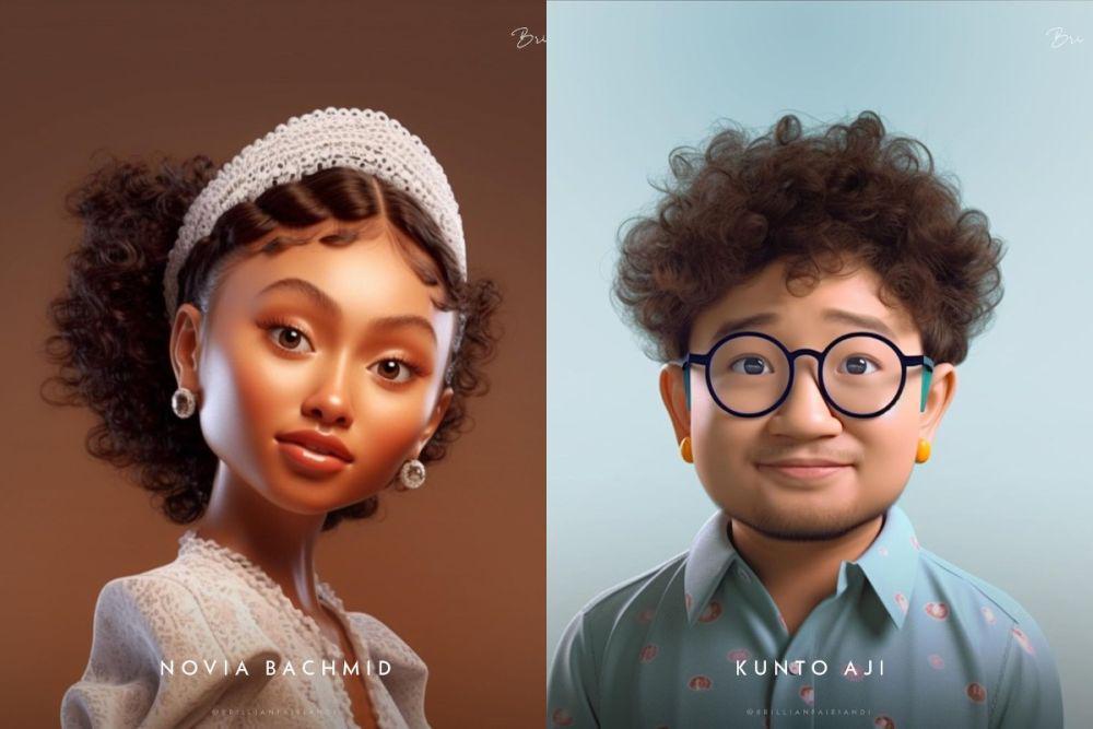 7 Potret Penyanyi Muda Indonesia Dibuat Mirip Karakter Disney, Gemoy!