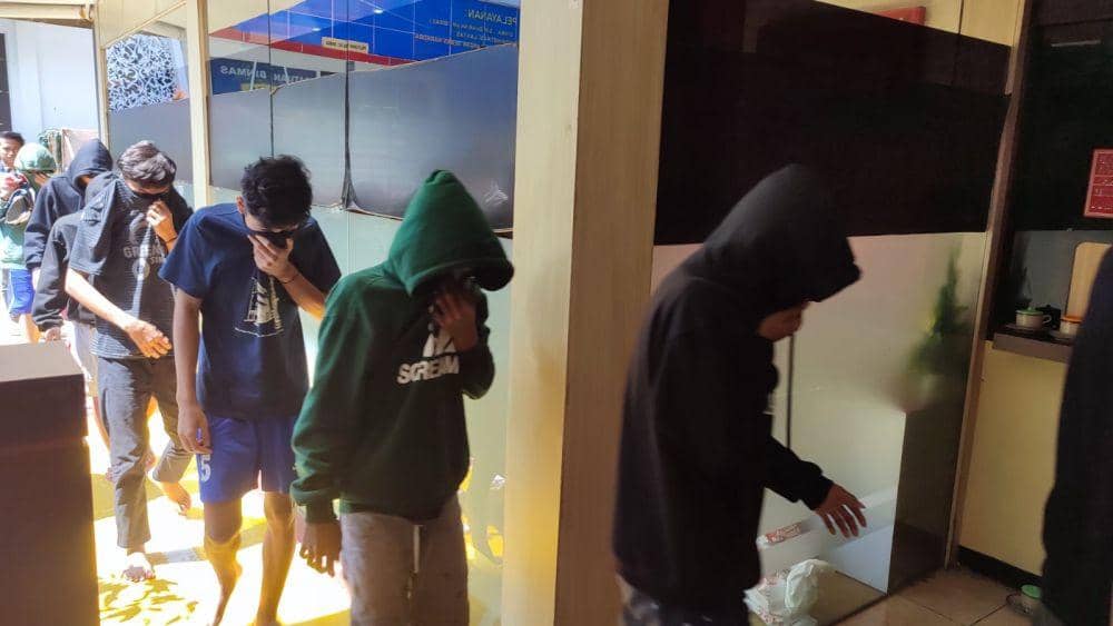 Sekelompok pemuda diduga gangster diamankan polisi. Dok Humas Polres Tuban