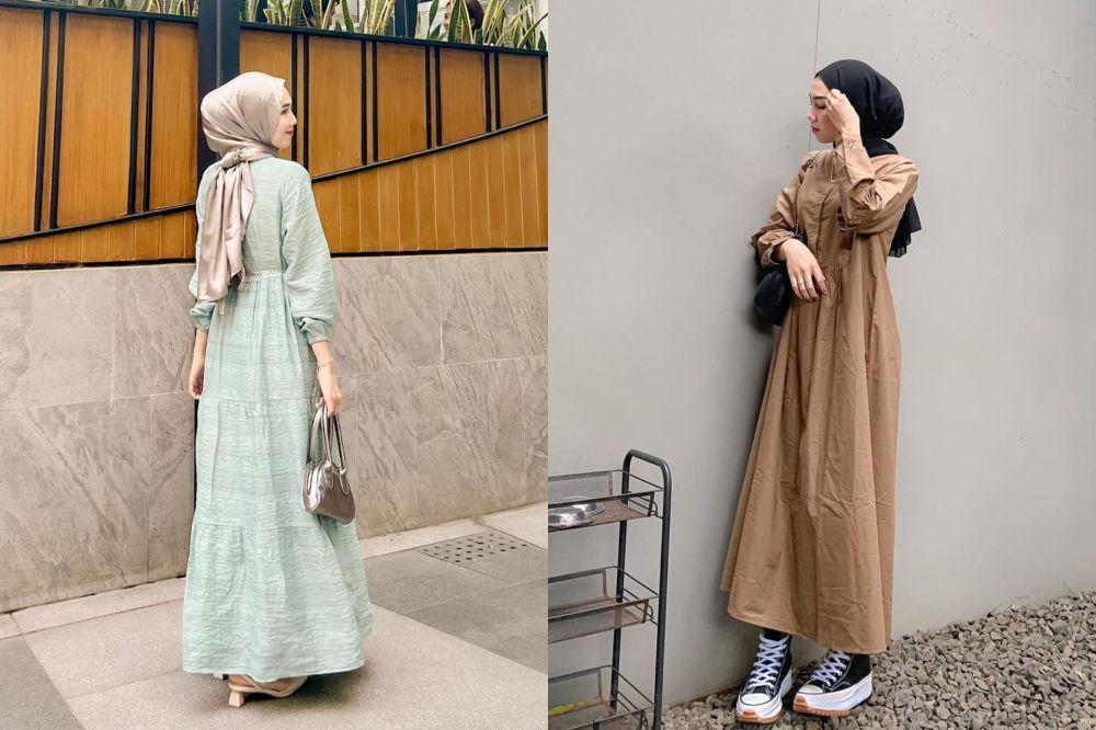 8 Ide OOTD Dress Kasual ala Azizah Limi, Look-nya Catchy!