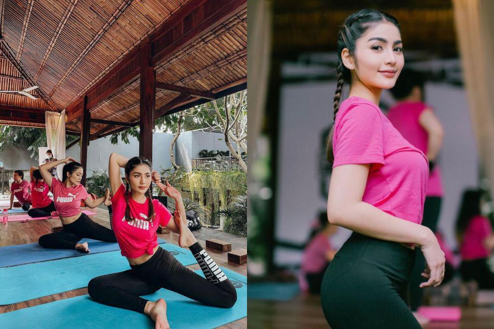 7 Potret Debi Sagita saat Olahraga Yoga, Makin Body Goals!