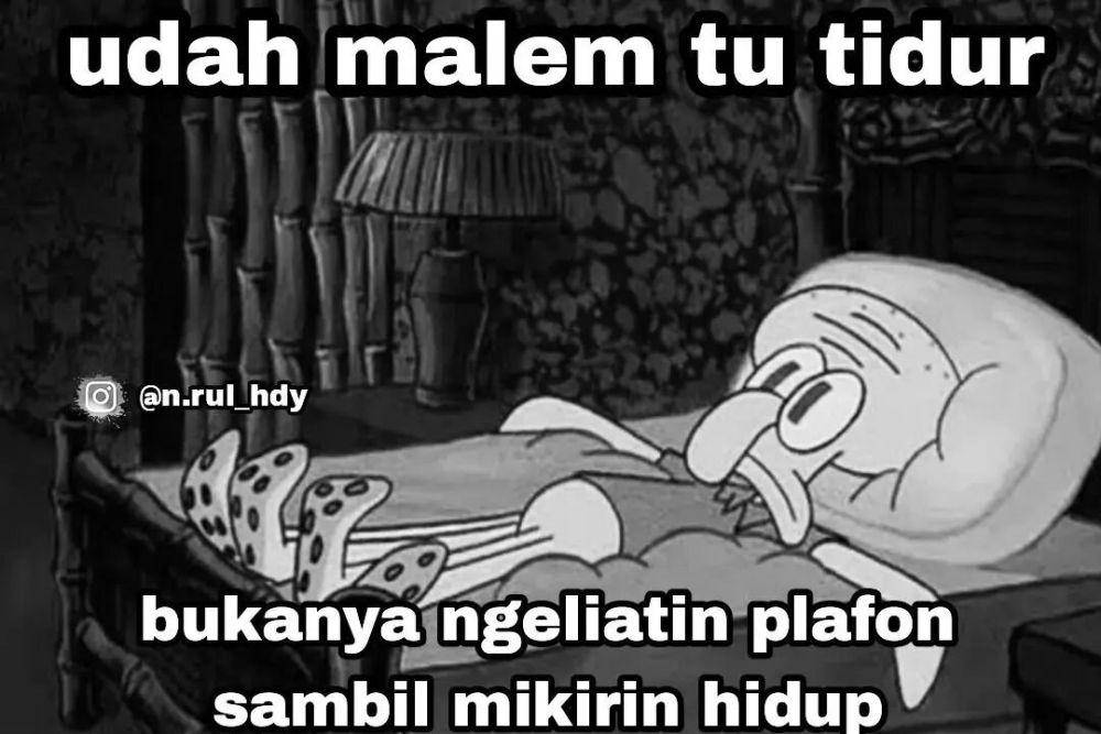 ilustrasi meme spongebob kehidupan sehari-hari (instagram.com/memespongebobindonesia)