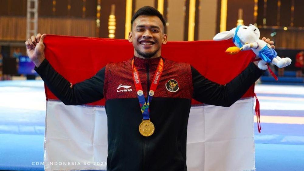 Atlet Indonesia meraih emas di SEAGames 2023. (Dok. NOC Indonesia).
