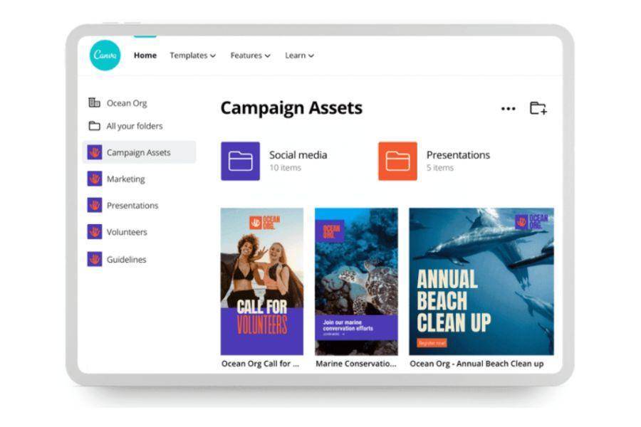 ilustrasi penyimpanan assets Canva Pro (dok.canva.com)