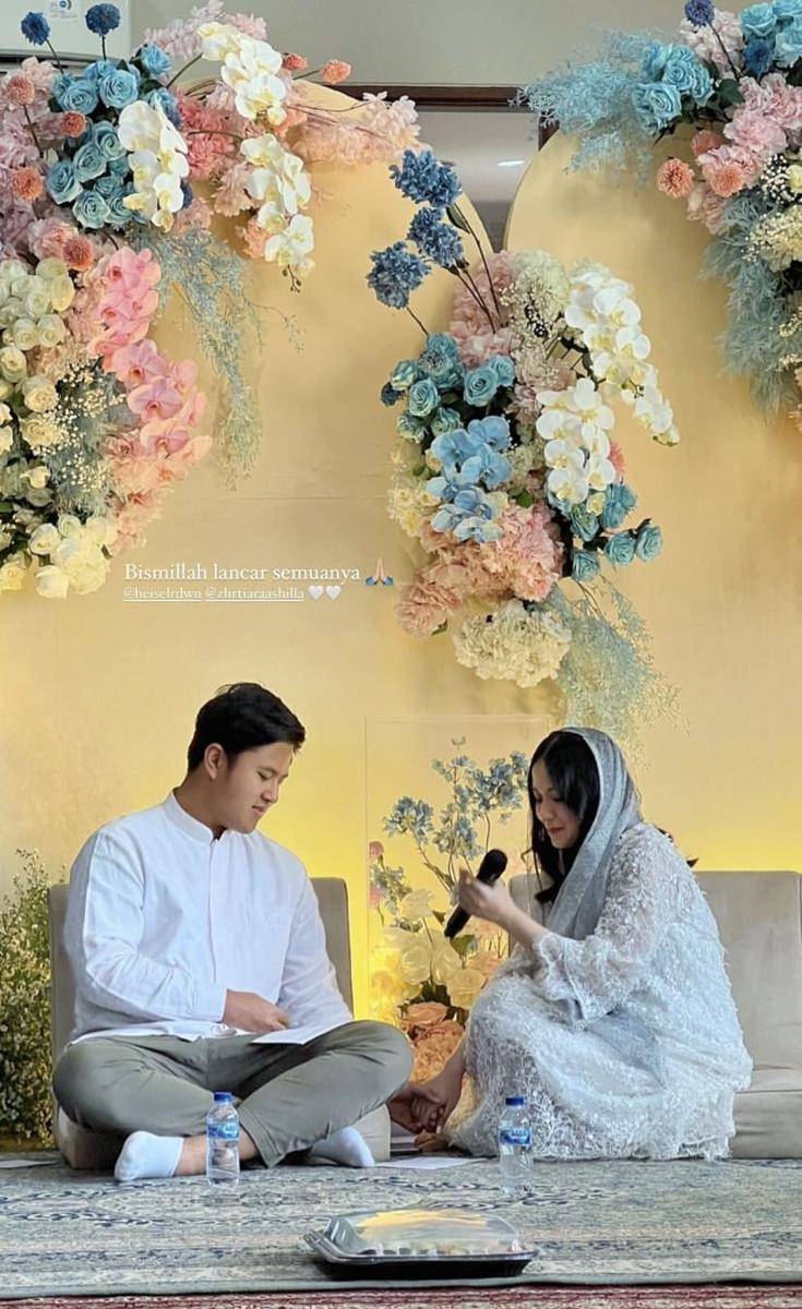 potret gender reveal Ashilla Zee dan Ridwan (instagram.com/cathisabel)