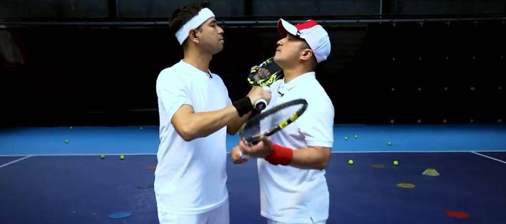 potret Irfan Hakim bermain tenis (instagram.com/raffinagita1717)
