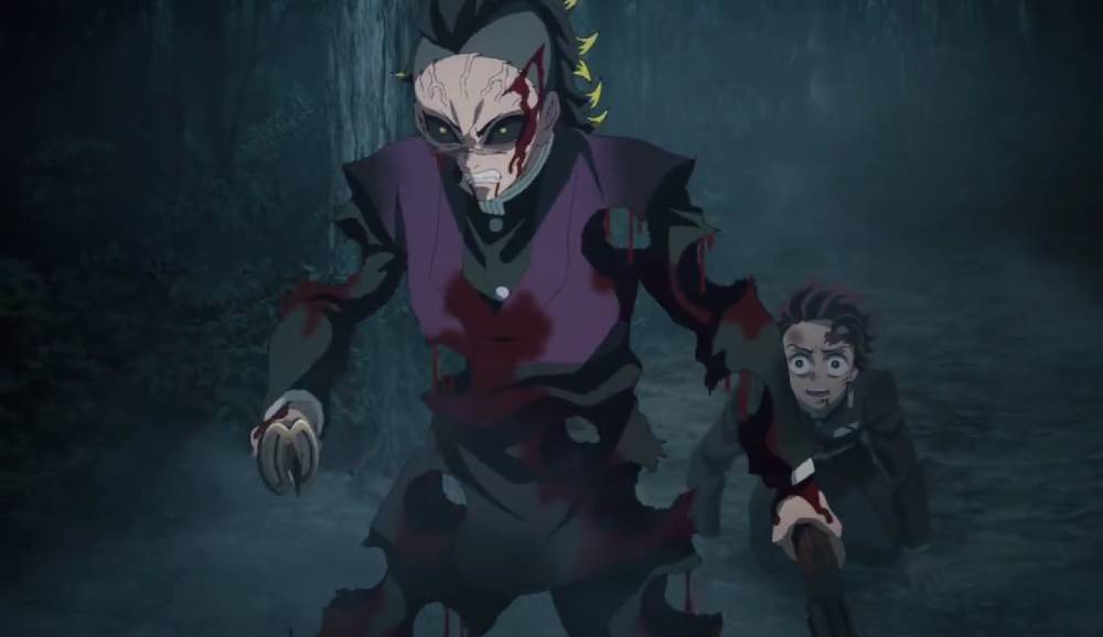 Genya melindungi Tanjiro (dok. Ufotable/ Kimetsu no Yaiba Swordsmith Village Arc)