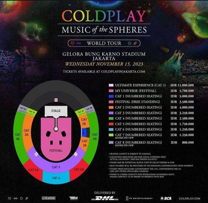 harga tiket konser coldplay di Jakarta (instagram.com/pkentertainment.id/)