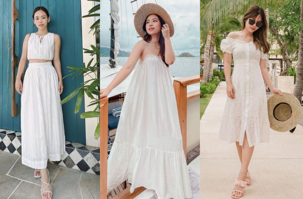 9 Style OOTD ke Pantai ala Molita Lin, Nuansa Putih yang Menawan