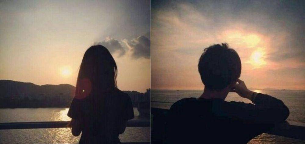 Ilustrasi foto profil WA couple sunset aesthetic (pinterest.com)