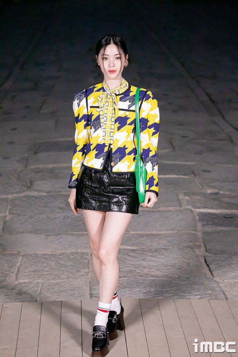 potret Ryujin ITZY di Gucci Cruise 2024 (dok. iMBC)