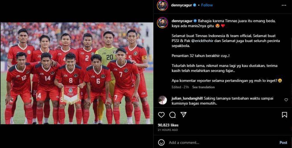 Artis Indonesia nobar final Sea Games (instagram.com/dennycagur)