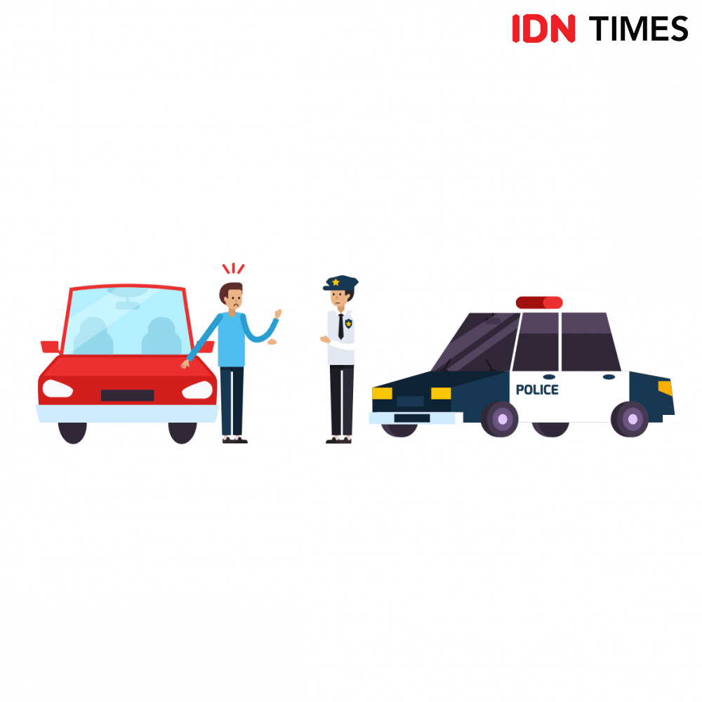 Ilustrasi penindakan tilang manual. (IDN Times/Mia Amalia)