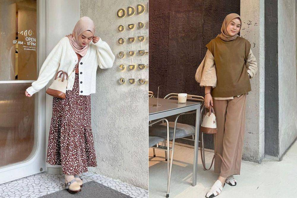 padu padan outfit dengan knitwear ala Adzara Afifah (instagram.com/adzraafifah)