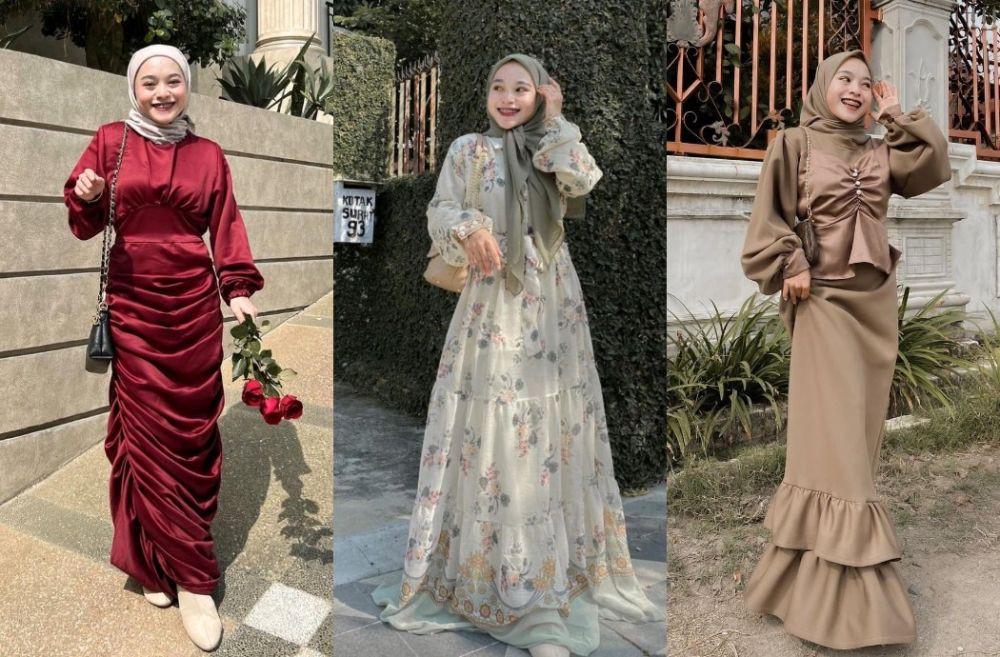 10 Ide Padu Padan Dress Hijab ala Chichi Annisa, Ada Glam sampai Girly