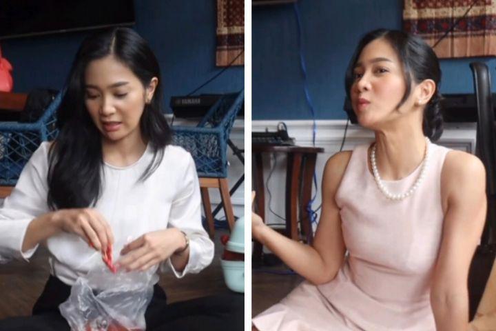 7 Potret Bunga Zainal Ngerujak di Lokasi Syuting, Uleg Sambal Sendiri!