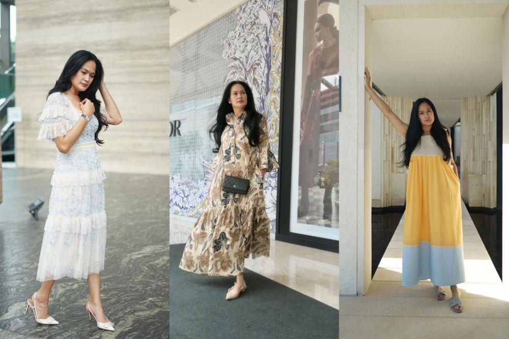 9 Inspirasi OOTD Memakai Dress ala Donna Harun, Trendi dan Chic!