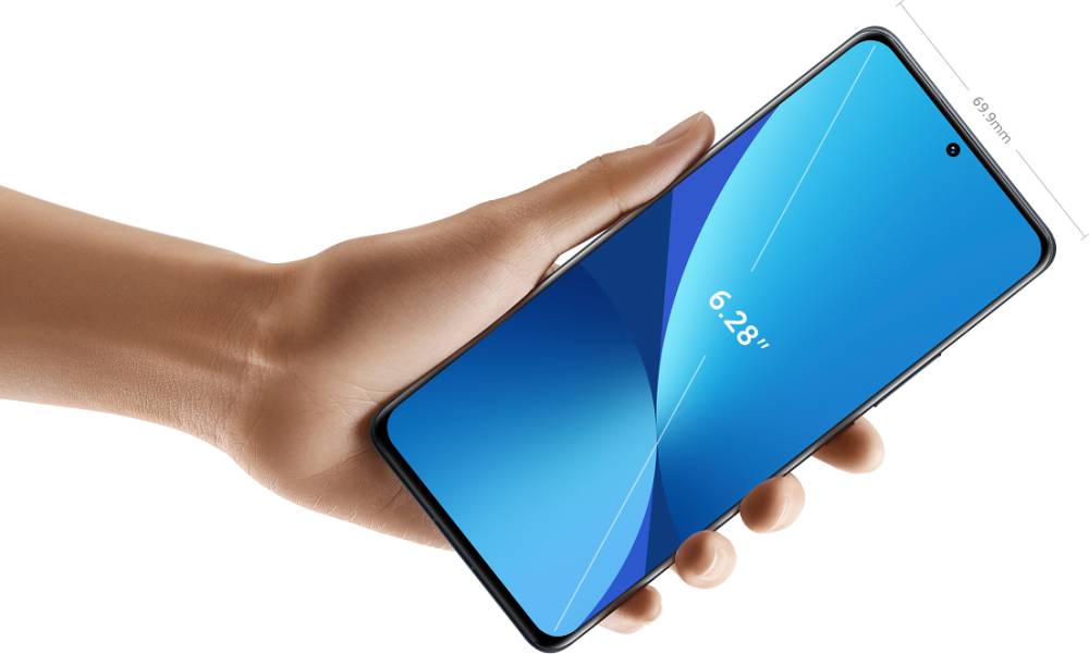 ilustrasi bentang layar dan lebar bodi Xiaomi 12 (mi.co.id)