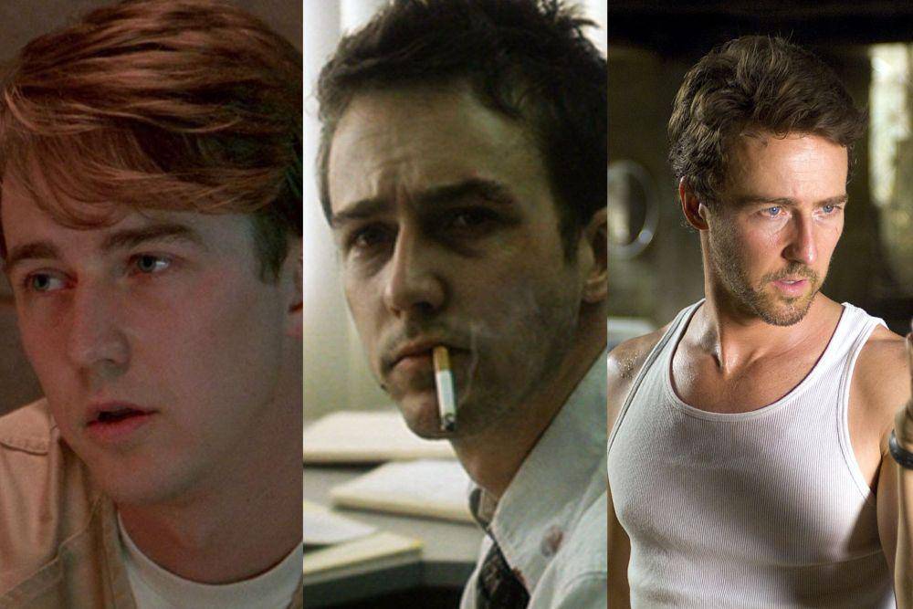 Edward Norton (dok. Paramount Pictures/Primal Fear | dok. 20th Century Studios/Fight Club | dok. Marvel Studios/The Incredible Hulk)