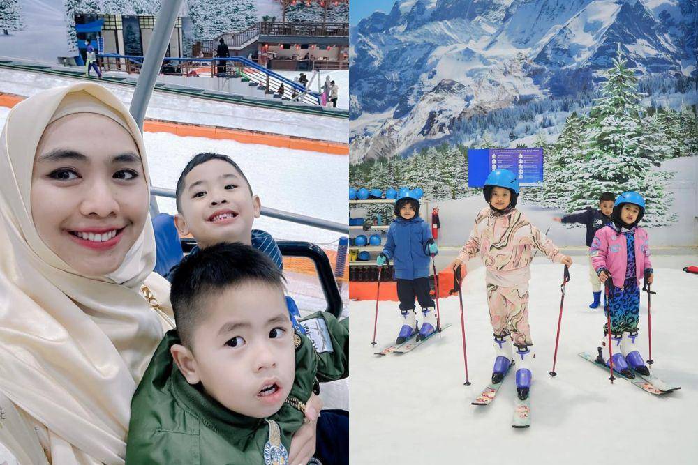 momen Oki Setiana Dewi ajak main anak-anaknya ke wahana salju (instagram.com/okisetianadewi)