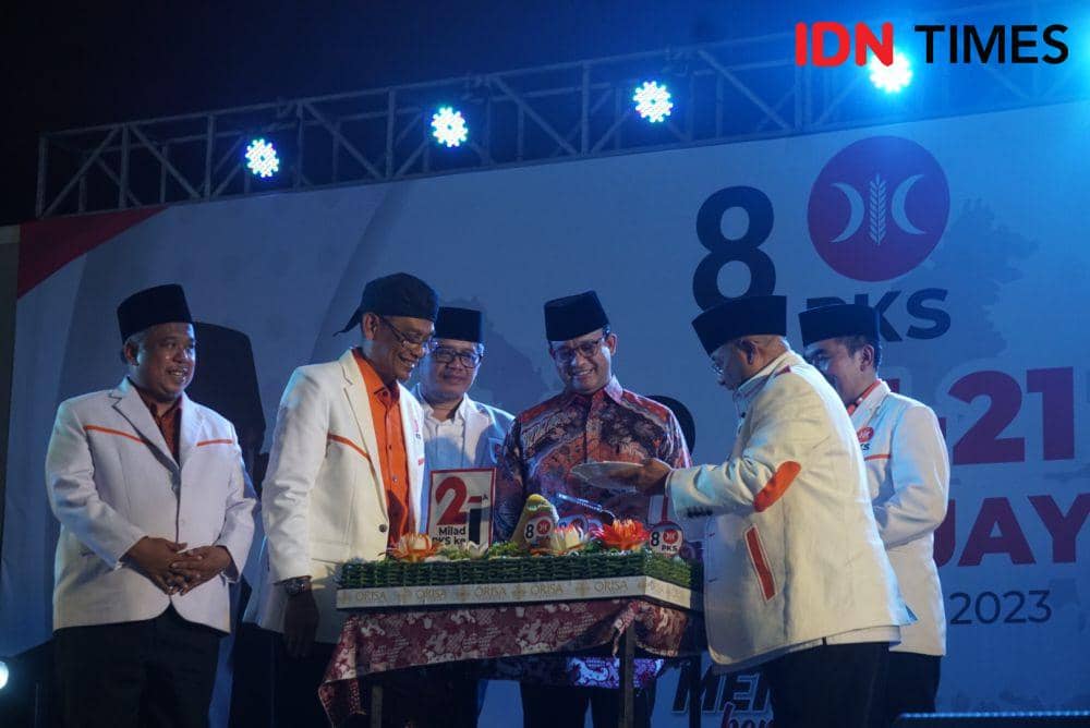 Milad ke-21 Partai Keadilan Sejahtera (PKS), di Graha Wanabhakti Yasa, Jalan Kenari Nomor 14 Semaki, Umbulharjo, Kamis (18/5/2023). (IDN Times/Herlambang Jati Kusumo)