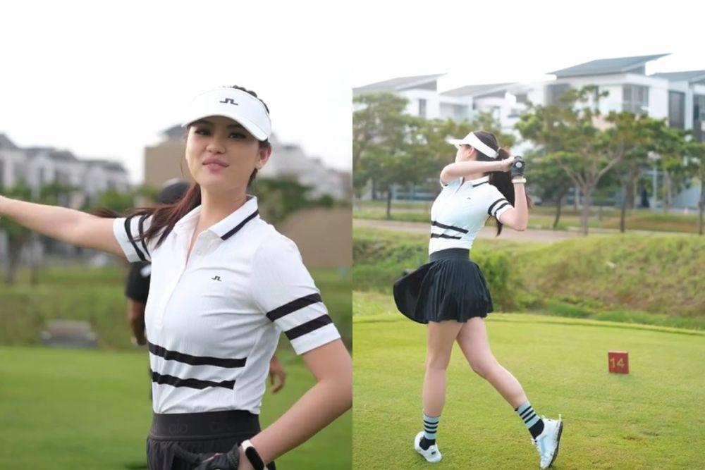 7 Potret Gege Elisa Bermain Golf, Bak Atlet Profesional!