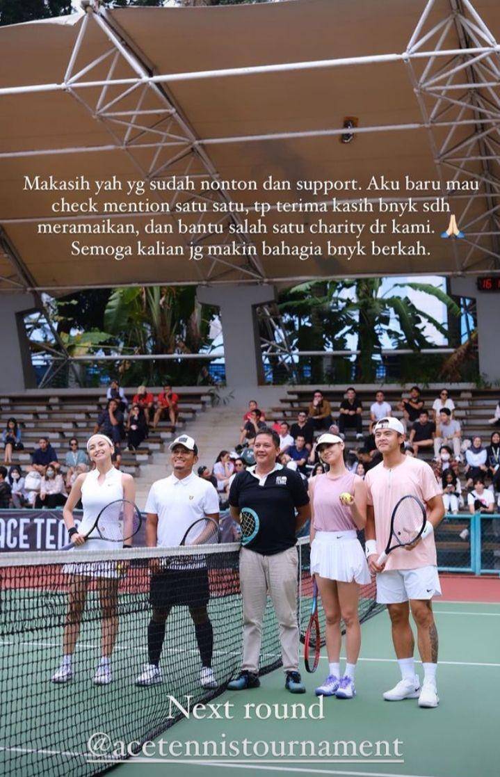 potret Gege Elisa bermain tenis (instagram.com/gegeelisa94)