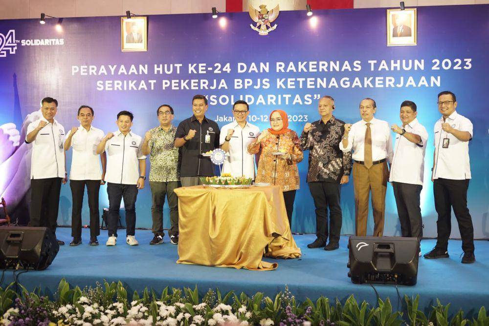 Perayaan HUT dan Rakernas SP BPJS TK Tahun 2023, Kamis (11/5/2023). (Dok. BPJAMSOSTEK)