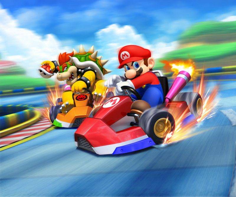 Bowser dan Mario di game Mario Kart Arcade GP DX (2013) (dok. Bandai Namco/Mario Kart Arcade GP DX)
