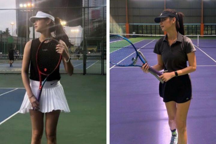 7 Potret Gege Elisa Saat Main Tenis, Lincah Bak Atlet Profesional!
