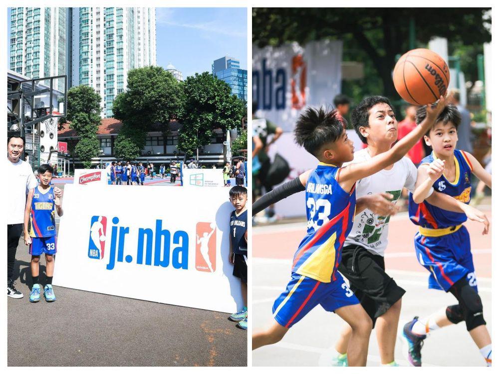 7 Potret Airlangga, Anak Ibas-Aliya saat Main Basket, Keren Abis!