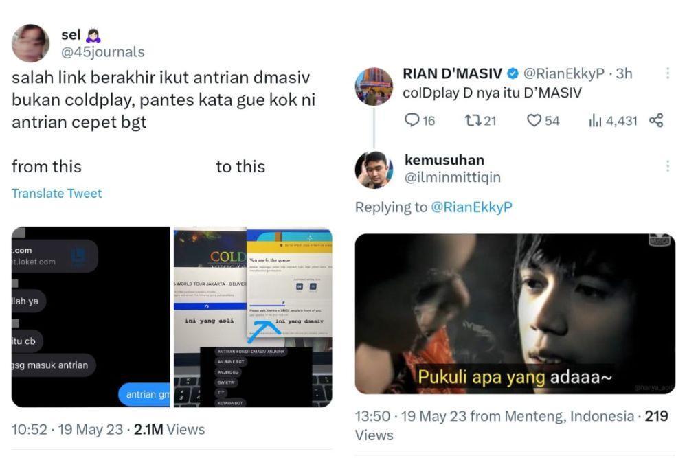 Kronologi Fans Mau War Tiket Coldplay Malah Ketuker Jadi D'MASIV