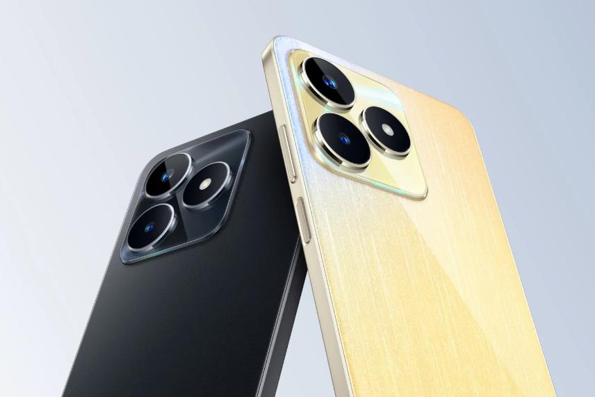 Realme Narzo N53 dengan warna feather black dan feather gold (realme.com)